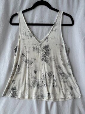 Peyton Jensen Evereve Snake Print Double V-Neck Swing Tank Top M